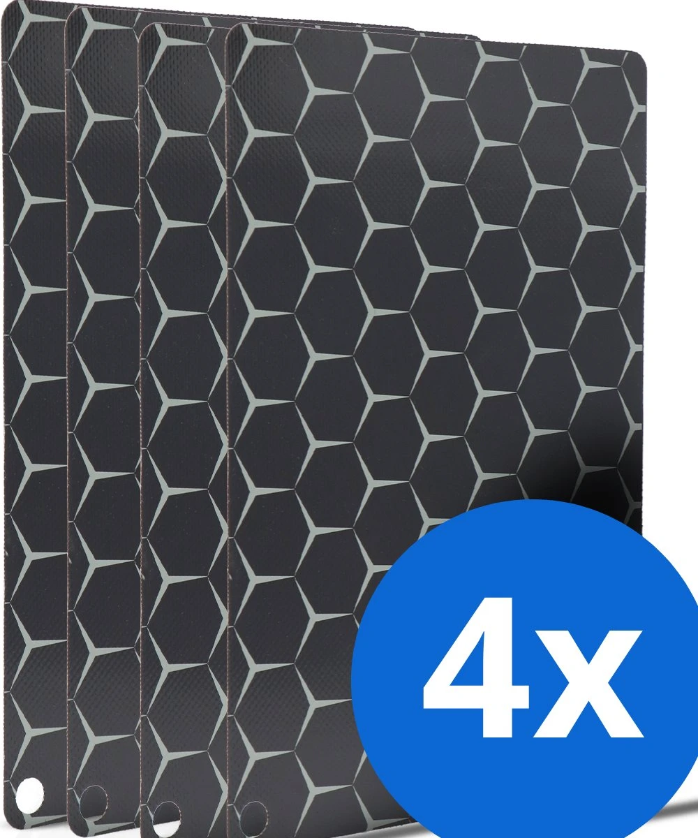 Dykemann® 4x Inductie Beschermingsmatten / Panbeschermers - Anti-slip & Bescherming Tot 240° - Kookplaat Beschermer - Inductie Matten - Zwart/Grijs 1 Dykemann® 4x Inductie Beschermingsmatten / Panbeschermers - Anti-slip & Bescherming Tot 240° - Kookplaat Beschermer - Inductie Matten - Zwart/Grijs
