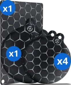 Dykemann® Inductie Beschermingsmatten / Panbeschermers - 4x Rond, 1x Rond XL & 1x Rechthoek - Anti-slip & Bescherming Tot 240° - Kookplaat En Pan Beschermer - Inductie Matten - Zwart