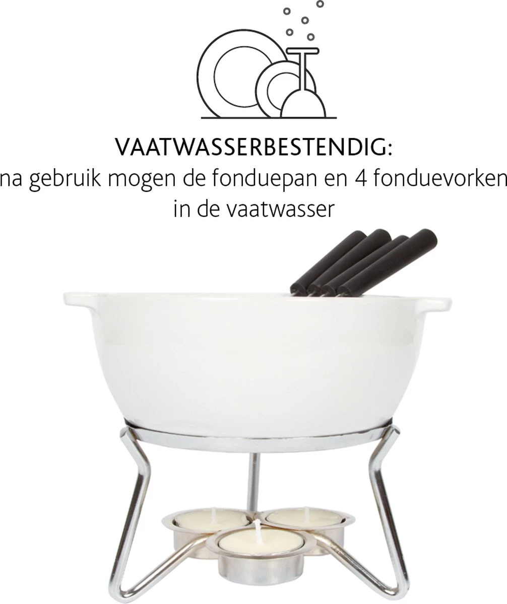 Boska Kaasfondueset Party - Magnetron Bestendig - Keramiek - Wit - 750 Ml 8 Boska Kaasfondueset Party - Magnetron Bestendig - Keramiek - Wit - 750 Ml - Afbeelding 8