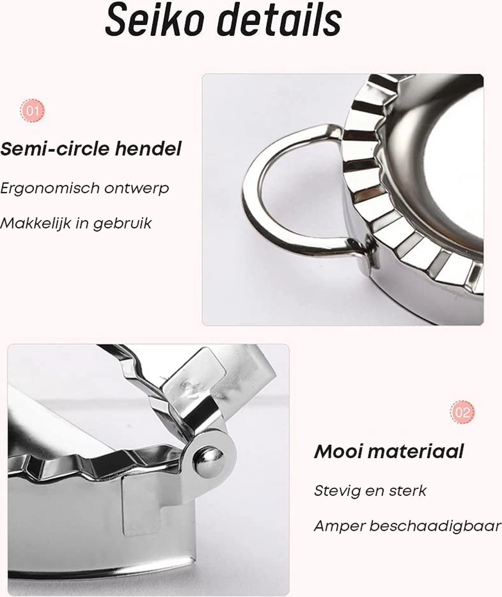 YUGN Dumpling Maker Set Van 3 Formaten En Inclusief Siliconenmat - Als Ravioli Maker Pastei Maker Empanade Maker Te Gebruiken - Ravioli Vorm - Cadeau Tip 3 YUGN Dumpling Maker Set Van 3 Formaten En Inclusief Siliconenmat - Als Ravioli Maker Pastei Maker Empanade Maker Te Gebruiken - Ravioli Vorm - Cadeau Tip - Afbeelding 3