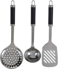 Excellent Houseware 7-delige RVS Keukengereedschap Met Houder - Schuimspaan, Spaghettilepel, Soeplepel, Opscheplepel, Serveerlepel, Vierkante Spatel Met Kartelrand -Merkloos Winkel 1010x1200