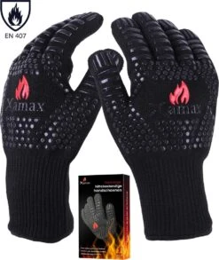 Xamax BBQ Handschoenen - Ovenwanten - Hittebestendige Handschoen - Bbq Accessoires - Tot 500°C - Ovenhandschoenen - 2 Stuks