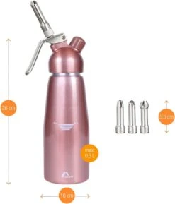 Amazy Slagroomspuit Incl. 3 Roestvrijstalen Spuitmonden + 2 Reinigingsborstels - Aluminium Slagroom-sifon Voor Het Bereiden Van Slagroom, Room, Mousse, Espuma & Co. (roségoud | 500 Ml | 0,5 L) -Merkloos Winkel 1024x1200 7