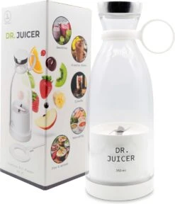 Dr.Juicer - Mini Blender – Smoothie Maker – Draagbaar – Draadloos En USB-oplaadbaar – 350 Ml – Wit