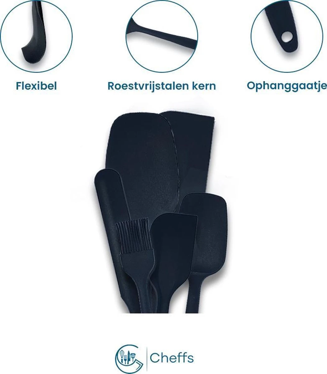 Cheffs® 6-delige Spatelset – Pannenlikker – Vaatwasserbestendig – Pottenlikker – Hittebestendig 2 Cheffs® 6-delige Spatelset – Pannenlikker – Vaatwasserbestendig – Pottenlikker – Hittebestendig - Afbeelding 2