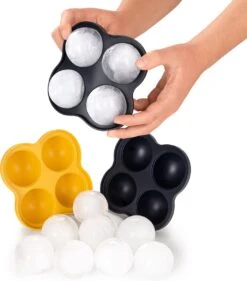 Blumtal Bollen IJsblokjesvorm - 2 X 4 IJsblokjes - Hoogwaardig Siliconen - 8 Stuks - 5 Cm - Zwart / Geel -Merkloos Winkel 1053x1200 4