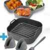MITE® Airfryer Siliconen Bakje - Geschikt Voor Airfryer XXL 20,5CM - Inclusief Ovenwanten En Oliekwastje - Airfryer Accesoires - Airfryer Bakpapier - Airfryer Bakjes - Airfryer Bakpapier Siliconen