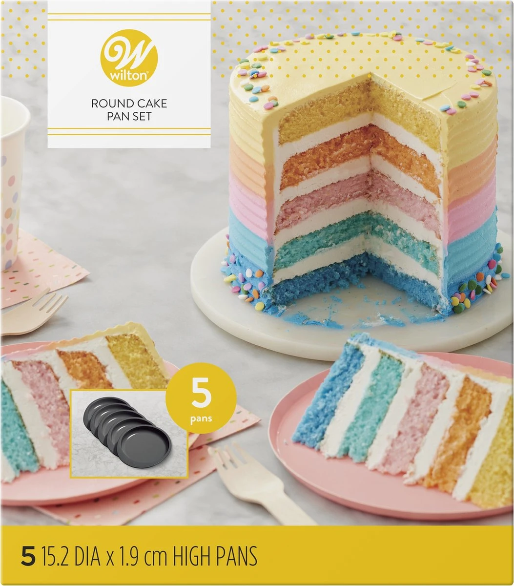 Wilton Easy Layers Vijflaagse Bakvorm - Rond - Ø15 Cm 1 Wilton Easy Layers Vijflaagse Bakvorm - Rond - Ø15 Cm