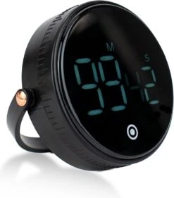 Nimma® Kookwekker - Digitale Keukenwekker - Magnetisch - Incl. Timer En Stopwatch - Draaiknop - Led - Zwart