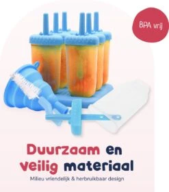 Perow Ijsvormpjes - 6 Stuks - Inclusief Gratis Trechter En Reinigingsborstel - BPA En Chemicaliën Vrij Silicone IJshouder - IJs Vorm Makers - 2 Kleuren - IJslolly Vormen -Merkloos Winkel 1057x1200 3