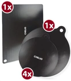 Chelio Inductie Beschermer Mat Voor Kookplaat 6x – Anti-slip & Bescherming Tot 240° - Afdekplaat Voor Kookplaat - Zwart