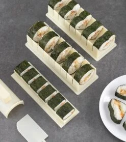 Surpass-Sushi Roll Making Kit Complete-Sushi Maker Set Voor Beginners-10 Stuks Plastic Sushi Set Tool-Sushi Rice Roll Mold-Perfect Home Cooking Kitchen Tool-Beige-19.6cm*7cm*6.3cm -Merkloos Winkel 1061x1200 2