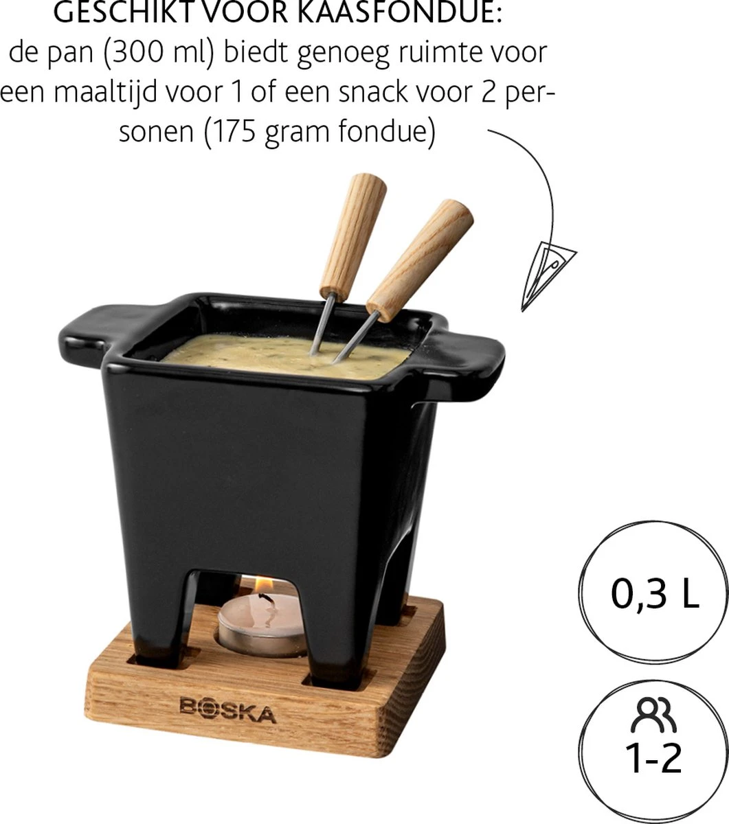 Boska Tapas Fondueset Nero - Fondueset - Voor 175 Gram Kaas - 300 Ml 4 Boska Tapas Fondueset Nero - Fondueset - Voor 175 Gram Kaas - 300 Ml - Afbeelding 4