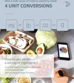 Digitale Precisie Keukenweegschaal - Weegvermogen Tot 10 KG - Incl. Batterijen - Grijs - RVS - Roestvrij Staal -Merkloos Winkel 1068x1200 2