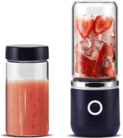 Blend In - Blender To Go - Smoothie Maker - Oplaadbare Mini Blender - Smoothies & Shakes - Draadloos & Draagbaar - Fruit Mixer - USB Oplaadbaar - 350ML - Navy Blauw