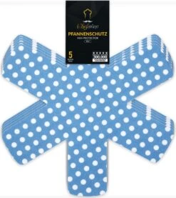 Chefarone Pannenbeschermers – Tussenleggers Pannen En Potten - Beschermingsmatten - Vilt - 5-delig - Blauw Wit