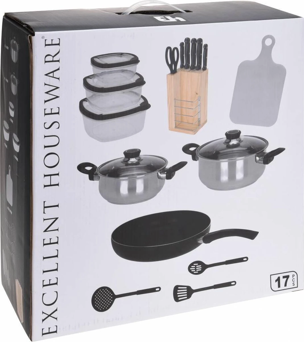 Excellent Houseware 18-delige Keukenset - RVS 3 Excellent Houseware 18-delige Keukenset - RVS - Afbeelding 3