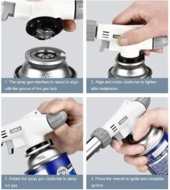 Gift Land® Crème-Brûlée Gasbrander -barbecue Starter - Soldeerbrander + 4 Butaan Gasflesjes - Voordeelverpakking -Merkloos Winkel 1073x1200 8