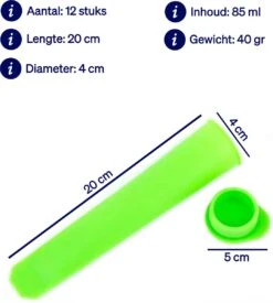 Siliconen IJslolly Vormpjes (12 Stuks) - IJsvormpjes - XL - Extra Kleuren - IJs Maken - Vaatwasser Bestendig - BPA Vrij - Met Receptkaart -Merkloos Winkel 1077x1200 2