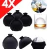 Perfecte Mega Ijsballen Set Van 4 Stuks By ATV PERFECTUM - Ø 6 Cm Groot- Ijsblokjesvorm Met Deksel - Ijsblokjesvorm Groot En Rond - Ijsblokjesvorm Silicone - Ijsblokvormen Met Deksel