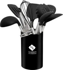 Maison Kitchenware - Keukenset 10 Stuks RVS/Siliconen Inclusief Houder - BPA Vrij