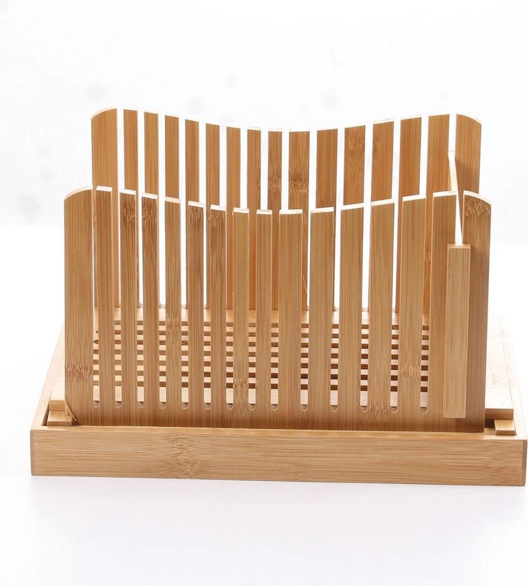 Merkloos Decopatent® Broodsnijder Bamboe - Hulpmiddel Voor Brood Snijden - Broodplank - Kruimelvanger 2 Merkloos Decopatent® Broodsnijder Bamboe - Hulpmiddel Voor Brood Snijden - Broodplank - Kruimelvanger - Afbeelding 2