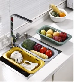 Waterval Gootsteenzeef Uitschuifbaar Vergiet Keuken – Wassen Groente En Fruit – Afgieten Pasta Hulpmiddel - Donkergrijs -Merkloos Winkel 1086x1200 3