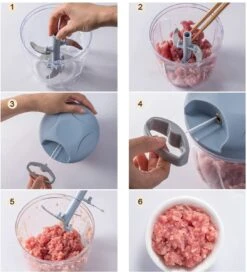 Doogo® Groentesnijder Met Trekkoord – Hakmolen – 900 ML – Groentehakker – Kruidenmolen – Uiensnijder – Pink -Merkloos Winkel 1088x1200 3