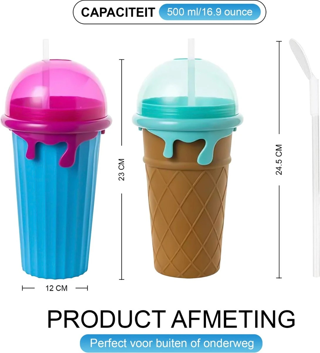 Belenthi Slushy Maker - Slush Puppy Maker - Slushy Cup - Ijsvormpjes - Incl. Eetlepel En Rietje- Slush Puppy Machine 8 Belenthi Slushy Maker - Slush Puppy Maker - Slushy Cup - Ijsvormpjes - Incl. Eetlepel En Rietje- Slush Puppy Machine - Afbeelding 8