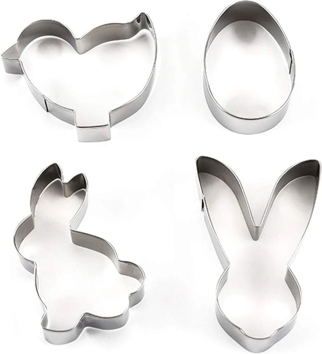 Merkloos Cookiecutters | Pasen 4 Stuks 1 Merkloos Cookiecutters | Pasen 4 Stuks