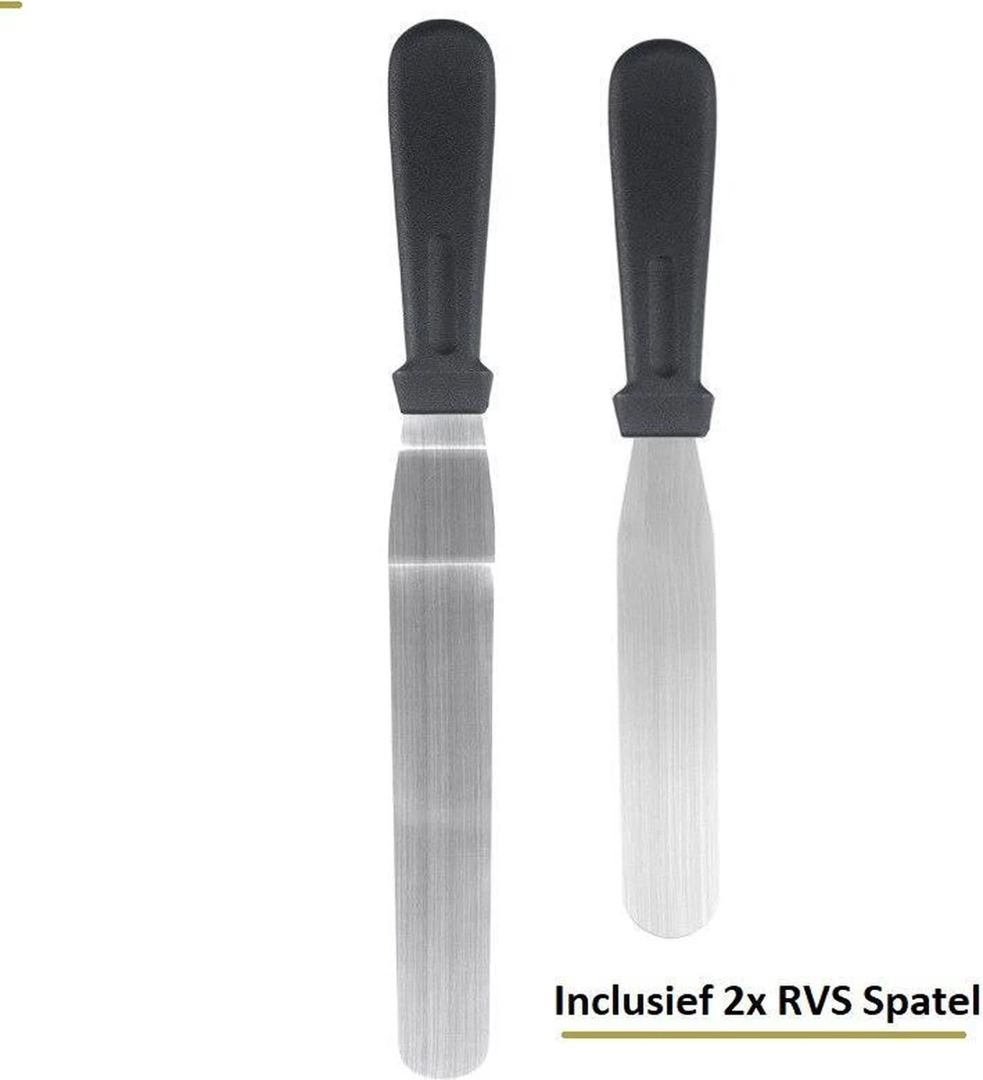 Taart En Cake Decoratie Set – Taart Bakken Accessoires Set – Taartversiering - Draaiplateau - RVS Spuitmondjes - 112 Delige 5 Taart En Cake Decoratie Set – Taart Bakken Accessoires Set – Taartversiering - Draaiplateau - RVS Spuitmondjes - 112 Delige - Afbeelding 5