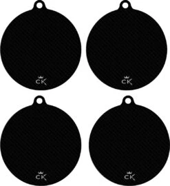 Cuisine King Inductie Beschermer Mat - 4 Stuks - Antislip - Onderzetters Pannen - Panbeschermers - Siliconen - Inductie Koken Tot 250 ºC - 4x Rond Ø22cm - Inclusief E-kookboek