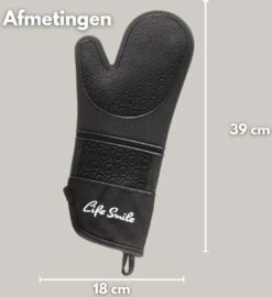 Ovenwanten - 2 Stuks - Bescherming Tot 230 °C - Zwart - Siliconen - Flexibel -Merkloos Winkel 1099x1200