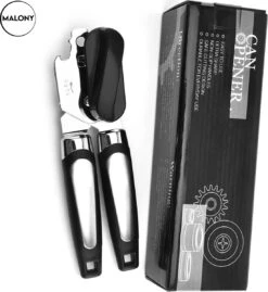 Malony RVS Blikopener - Flesopener - Bieropener - Opener - Stevig Handvat - Vaatwasser Bestendig - Zwart