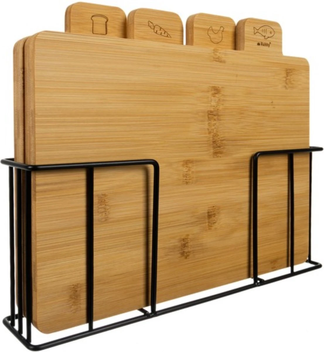 Elefes Bamboe Snijplankenset Met Houder - Set Van 4 Snijplanken - Snijplank - Bamboe 1 Elefes Bamboe Snijplankenset Met Houder - Set Van 4 Snijplanken - Snijplank - Bamboe