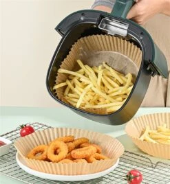 AirFryer Wegwerpbakjes XXL - Tot 220º - Olie Afstotend - AirFryer Bakpapier 100 Stuks - 23CM -Merkloos Winkel 1107x1200 12