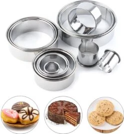 Merkloos Fastsurfe - Kookringen - 11 Stuks Set - Rvs - Ronde Cookie - Biscuit Snijders - Cirkel - Gebak Snijders - Metalen - Bakken Cirkel - Ring Mallen Voor Keuken -Merkloos Winkel 1109x1200 10