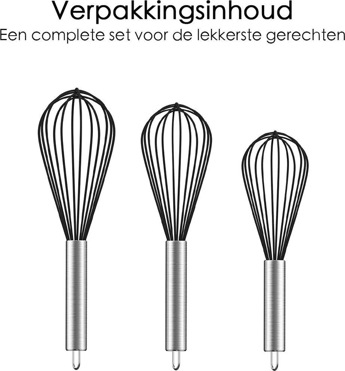 Merkloos Garde - Set Van 3 - Krasvrij Kloppen - Siliconen/Metaal - Zwart 2 Merkloos Garde - Set Van 3 - Krasvrij Kloppen - Siliconen/Metaal - Zwart - Afbeelding 2
