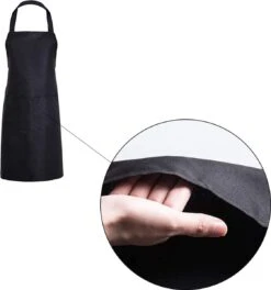 Serveerschort Lang - Zwart - 8 Stuks - Textiel - 3 Opbergvakken - Professioneel Horecaschort - Heupschort - Kort Kookschort - Keukenschort - Sloof -Merkloos Winkel 1123x1200