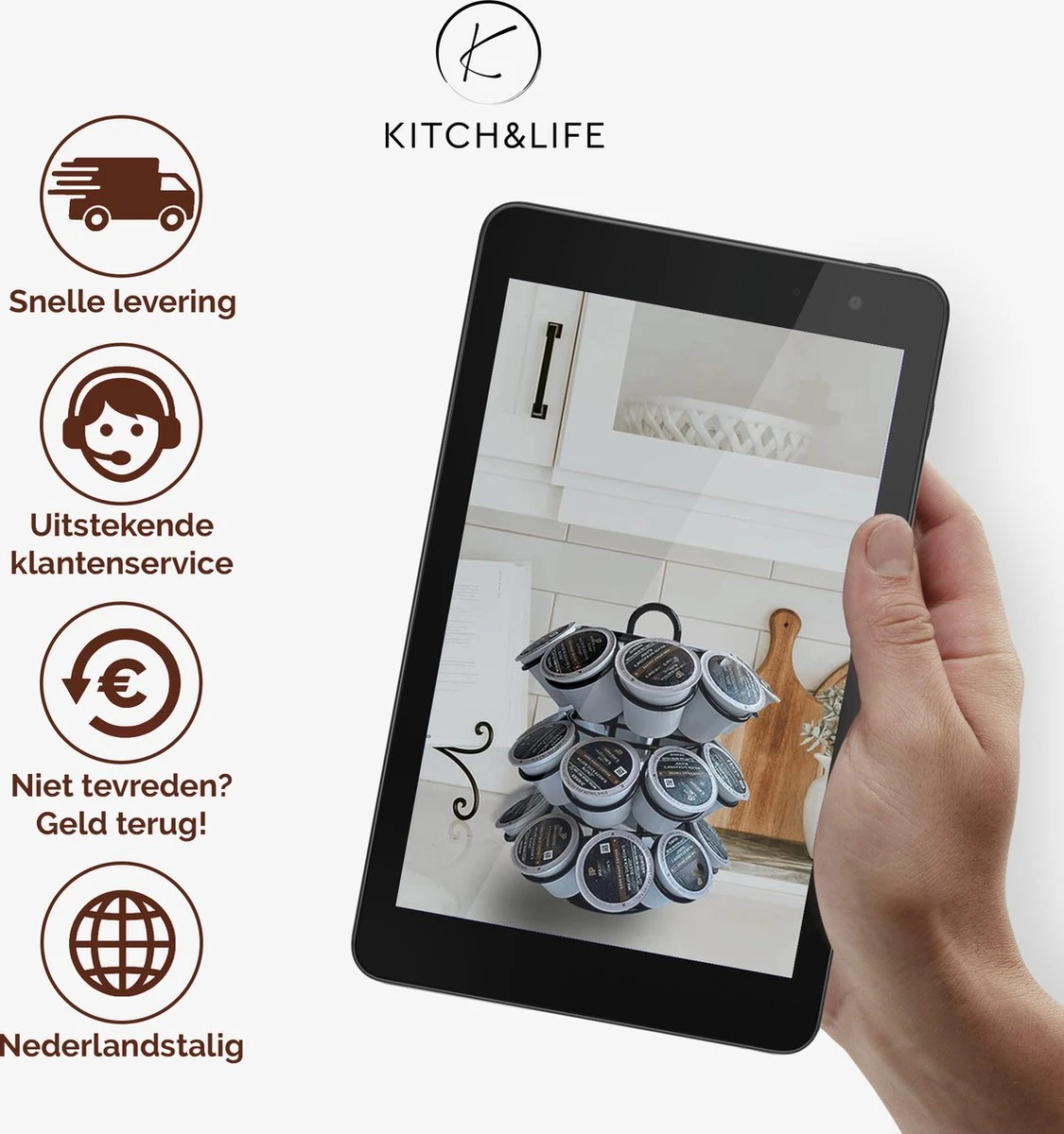 Kitch&Life Dolce Gusto Capsulehouder - 27 Cups - Koffiecups Houder 8 Kitch&Life Dolce Gusto Capsulehouder - 27 Cups - Koffiecups Houder - Afbeelding 8