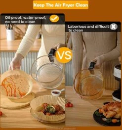 AirFryer Wegwerpbakjes XXL - Tot 220º - Olie Afstotend - AirFryer Bakpapier 100 Stuks - 23CM -Merkloos Winkel 1126x1200 8