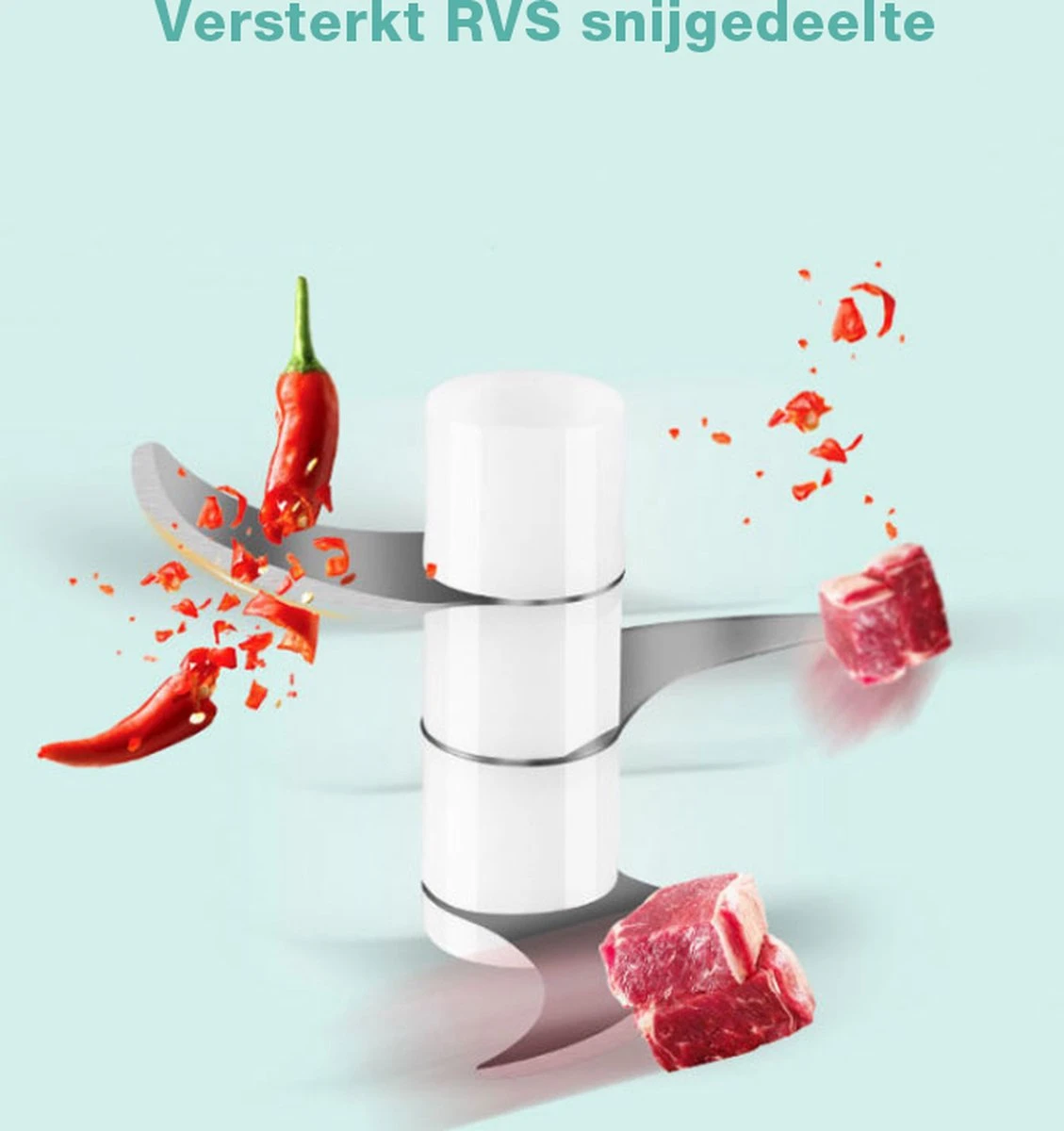 Geniet Van Gemak® | Elektrische Uiensnijder | Voor Al Je Groenten, Kruiden Of Knoflook | Oplaadbaar | Draadloos | Compact 5 Geniet Van Gemak® | Elektrische Uiensnijder | Voor Al Je Groenten, Kruiden Of Knoflook | Oplaadbaar | Draadloos | Compact - Afbeelding 5