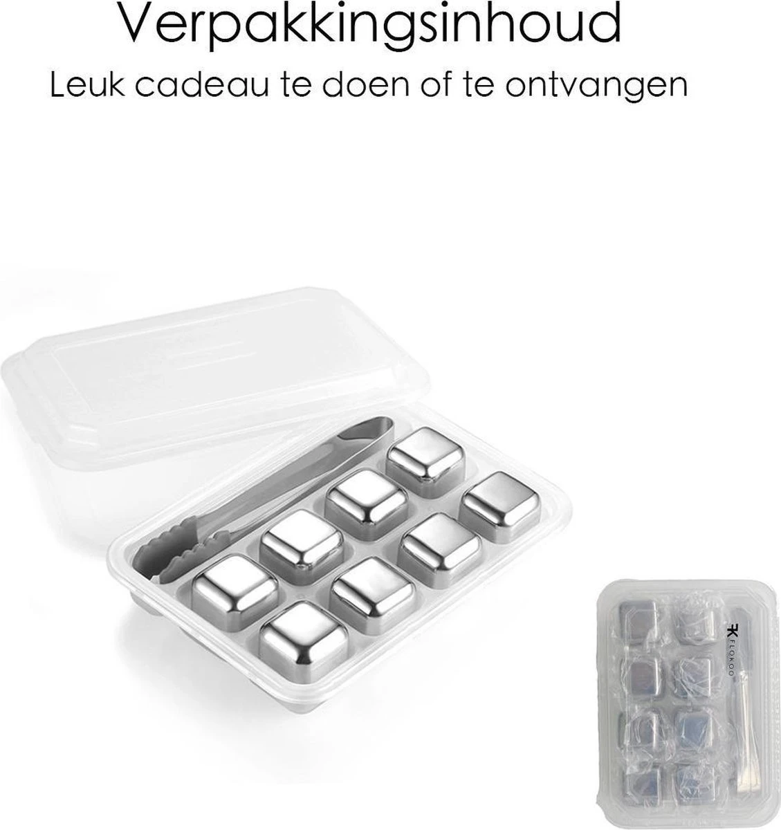 IGOODS Whiskey Stones Set (8 Stuks) Incl. Tang - Whisky Stenen - RVS - Herbruikbare Ijsblokjes - Icecubes Met Tang 8 Stuks 9 IGOODS Whiskey Stones Set (8 Stuks) Incl. Tang - Whisky Stenen - RVS - Herbruikbare Ijsblokjes - Icecubes Met Tang 8 Stuks - Afbeelding 9