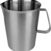 Krumble Maatbeker Met Schenktuit - Maatbekers - Meetbeker Voor Koken En Bakken - Maatkan - Kookgerei - Mengbeker - Blender Beker - RVS - 2 Liter - 14,5 X 17 X 14,5 Cm (lxbxh) - Zilver