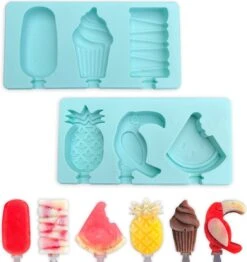 Sparklyn IJsvormpjes - Incl. Afsluitbare Deksel & IJsstokjes - IJslolly Vormen - 6 Stuks - Blauw