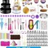 Taart En Cake Decoratie Set - 411 Delige - Taart Bakken Accessoires Set – Taartversiering - Draaiplateau - RVS Spuitmondjes