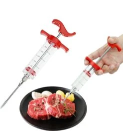 LOUZIR RVS Marinade Injector | BBQ Vlees Spuit Injecteur | Meat Injector | Injectiespuit Inclusief 3 Naalden | Marinade Injectiespuit | Vlees Injectie Spuit | Barbecue Vlees Injector -Merkloos Winkel 1133x1200 8