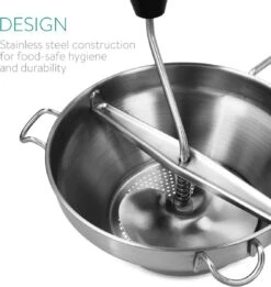 Navaris Roestvrijstalen Passeerzeef Met 3 Zeefinzetten - Roerzeef Voor Soepen, Jam, Smoothies, Babyvoeding En Sauzen - Passe-vite Met 3 Schijven 14 Navaris Roestvrijstalen Passeerzeef Met 3 Zeefinzetten - Roerzeef Voor Soepen, Jam, Smoothies, Babyvoeding En Sauzen - Passe-vite Met 3 Schijven -Merkloos Winkel 1135x1200 4