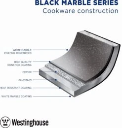 Westinghouse Grillpan - Ø 28 Cm - Zwart Marmer - Geschikt Voor Alle Warmtebronnen Inclusief Inductie - Steakpan Met Antiaanbaklaag- Aluminium -Merkloos Winkel 1138x1200 10
