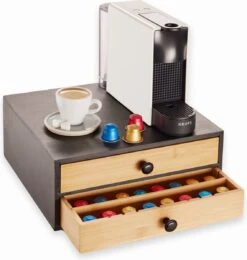 Navaris Bamboe Capsulehouder Met Lades - 33 X 35 X 14 Cm - Koffiecups Houder Voor Max. 72 Cups - Zwart 12 Navaris Bamboe Capsulehouder Met Lades - 33 X 35 X 14 Cm - Koffiecups Houder Voor Max. 72 Cups - Zwart -Merkloos Winkel 1138x1200 24